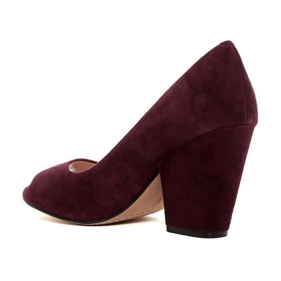 Vince Camuto Berit Maroon Suede Peep Toe Heels - Picture 10 of 10
